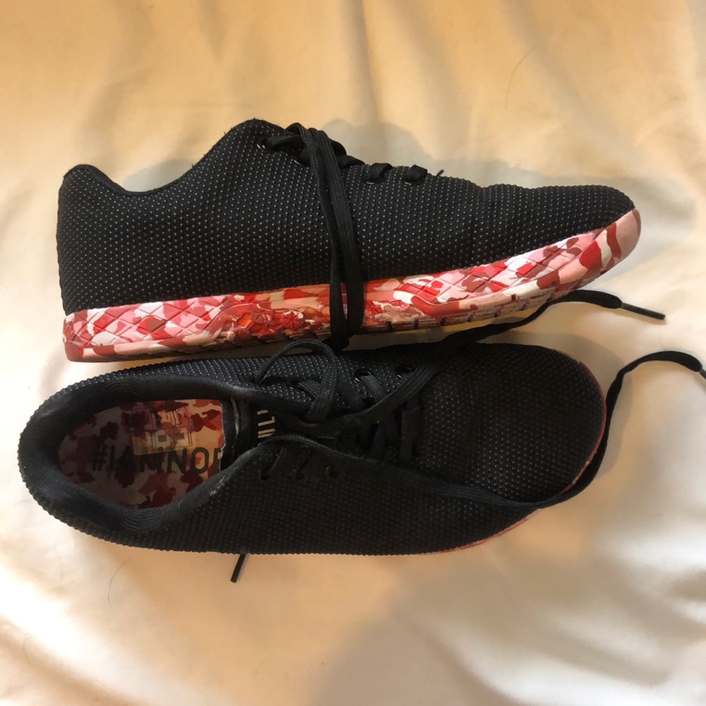 Black and red nobull trainers